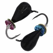 Фото безмотылка №2 капля с ушком d 5,0 мм, вес 1,8 гр, черный лак с пайетками /10 шт/